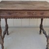 A vintage wooden table.