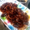 Sweet Spicy Squid Adobo on plate