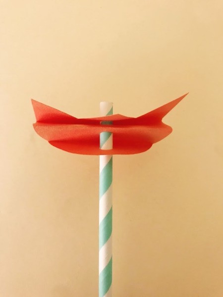 Tulip Straw Flowers - unfold the flower and insert the straw into the hole