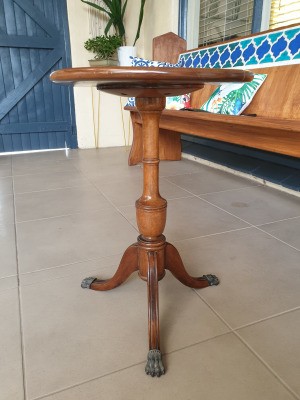 Age and Value of a Mersman Side Table - medium wood pedestal table