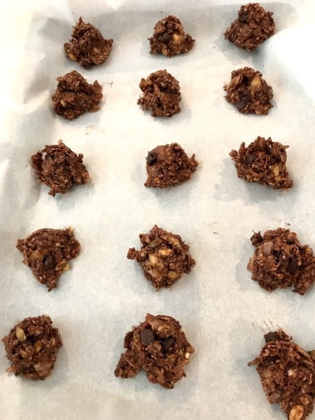 Cookie Bites on parchment paper
