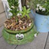 Terra Cotta Turtle Planter - planter sitting on a deck