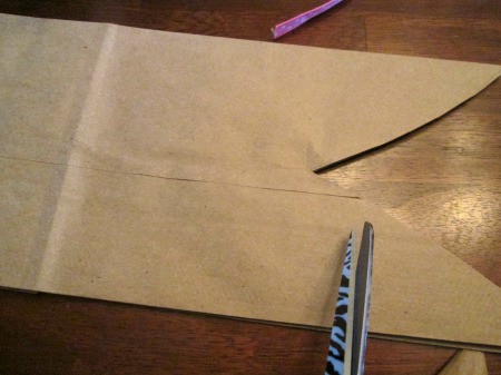 Making Bunny Bag Favors - cutting ears out on bags