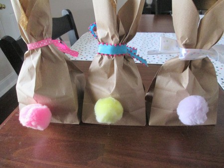 Making Bunny Bag Favors - view of the bunnies from the rear