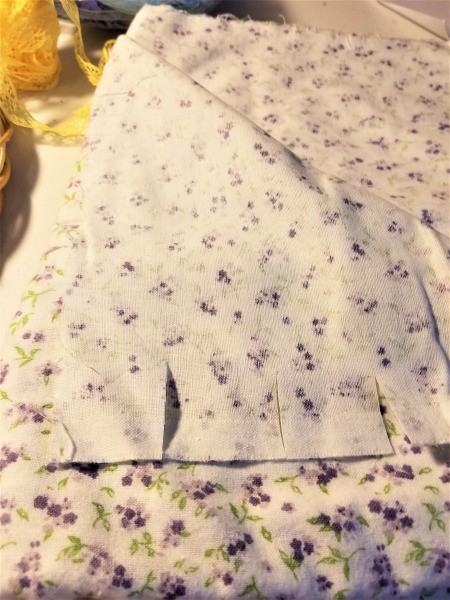 Bunny Wreath - fabric strips snipped for tearing