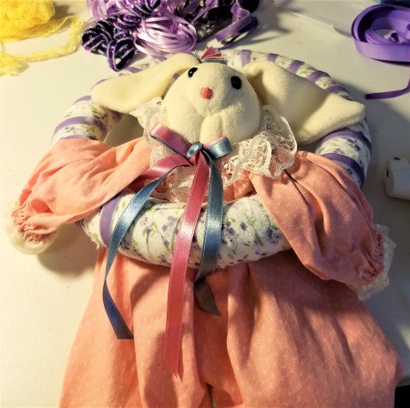 Bunny Wreath - bunny inserted through wreath