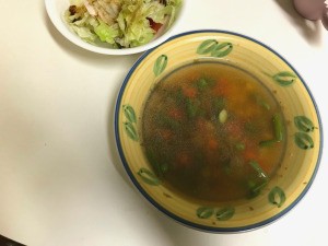 bowls of soup & salad