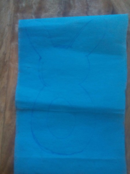 Easter Bunny Resealable Candy Pack - draw bunny shape with a circle on its tummy