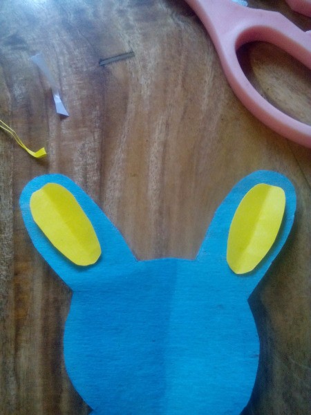 Easter Bunny Resealable Candy Pack - two oval shapes cut out and stuck on the ears