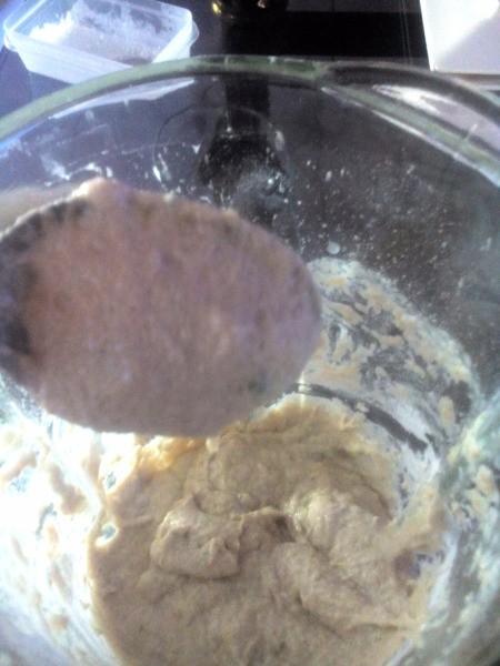 flour added to thickened fish paste