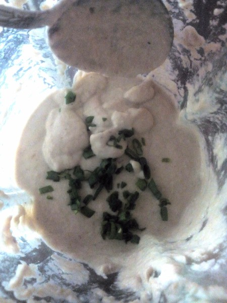 green onion added to batter