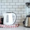 Small kitchen appliances on counter.