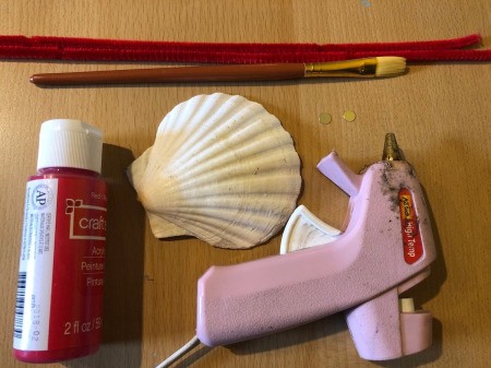 Making a Crab from a Scallop Shell - supplies