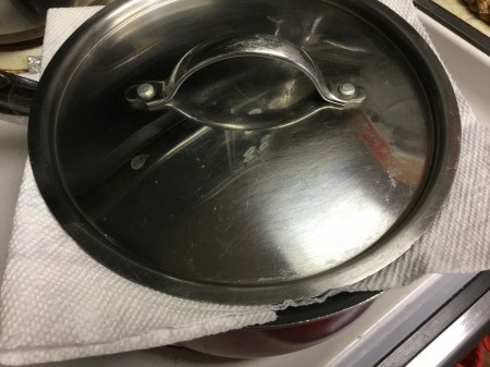 covered paper towel on pan pan