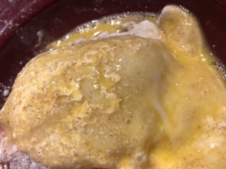 dipping in egg mixture