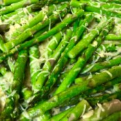 finished Crispy Garlic Parmesan Asparagus