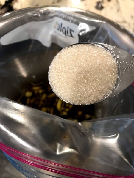 marinade ingredients in bag