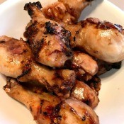 finished Grilled Citrus Soy Chicken Drumsticks on plate