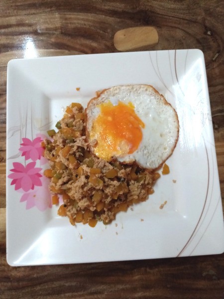 Egg & Squash Stir Fry on plate