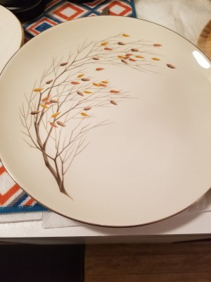 Value of Homer Laughlin Dinnerware - fall tree with colored leaves pattern