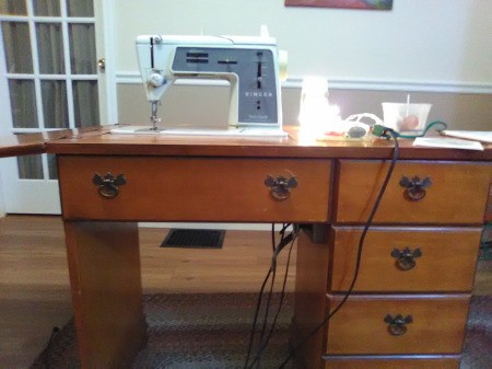 Repairing a Singer Touch and Sew 625 - sewing machine on top of desk