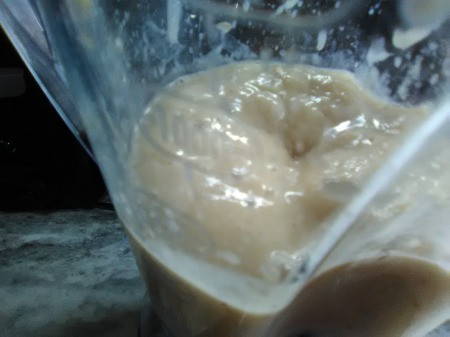 blended bananas & almond milk