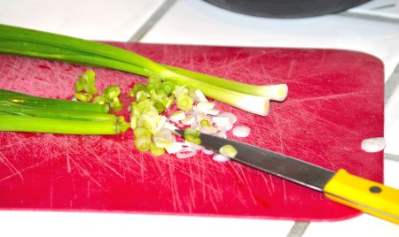 Green onions, thinly sliced