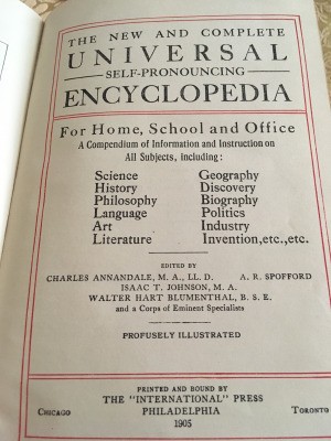 Value of The New and Complete Universal Self Pronouncing Encyclopedia - cover page