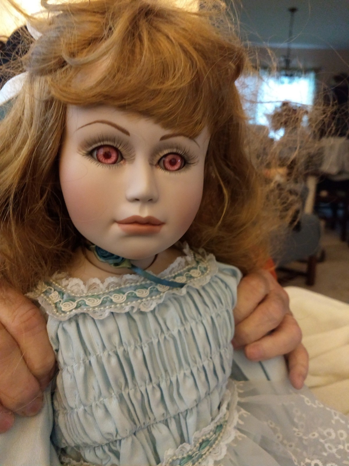 dolls with pink eyes