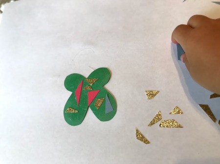 Making a Kid's Paper Butterfly Bracelet - adding more colors