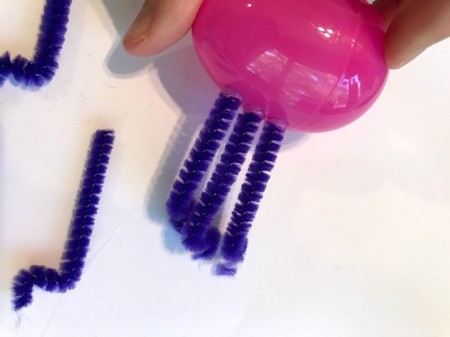 Plastic Egg Fireflies - hot glue the legs on the egg