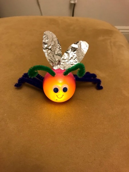 Plastic Egg Fireflies - front lit firefly