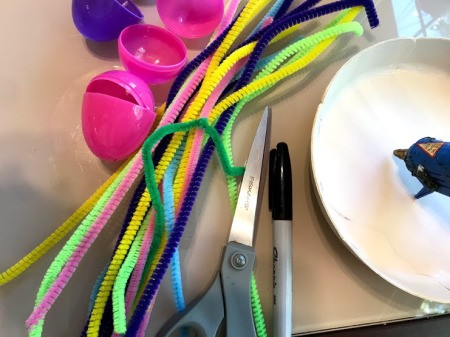 Plastic Egg Spider Craft - supplies