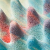Colorful foam mattress topper.