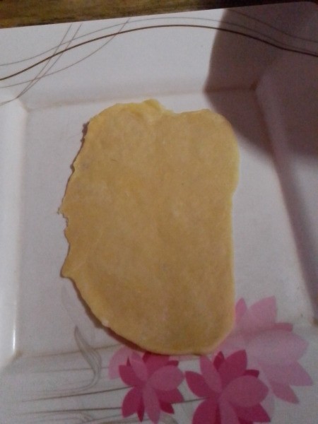 flattened dough piece