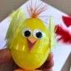 Plastic Egg Baby Chicks  - yellow chick