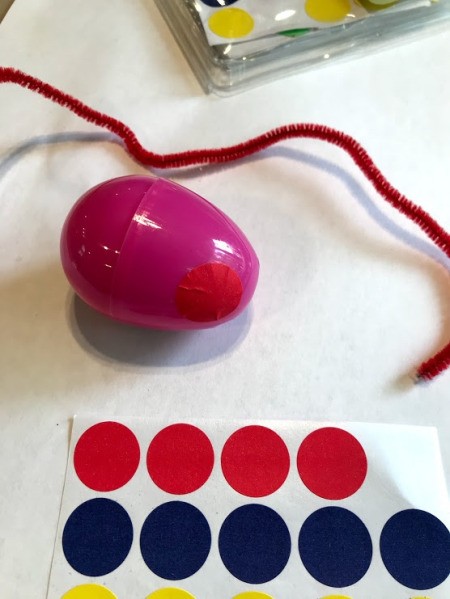 Submarine Craft and Experiment - decorate the egg with circle stickers