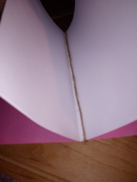 Easter Card Notebook with Stickers - view of twine inside of the card