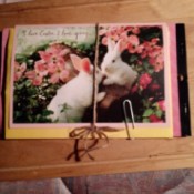 Easter Card Notebook with Stickers - card tied with twine and paper clip also used