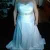 Tie-dyeing a Wedding Dress - strapless white satin wedding dress