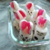 Marshmallow Peepsters - bunnies in a glass dish