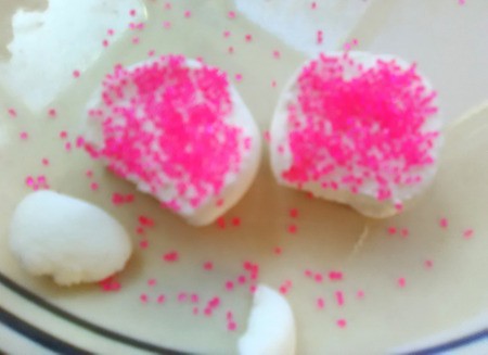 Marshmallow Peepsters - sprinkle colored sugar onto the sticky sides don't get the sugar on the sticky bottom, stick ears to head and add a tail