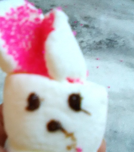 Marshmallow Peepsters - eyes and mouth