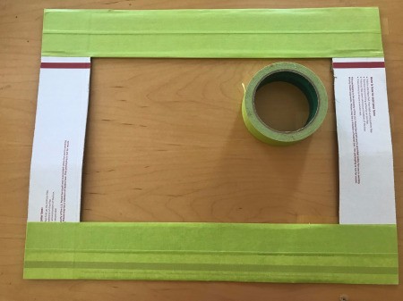 DIY Privacy Screen for Windows - decorating with green tape