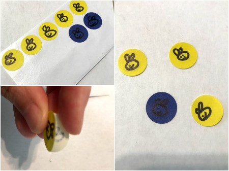 Making a Pet Frog from a Toilet Paper Tube - draw flies onto dot stickers and then stick two together