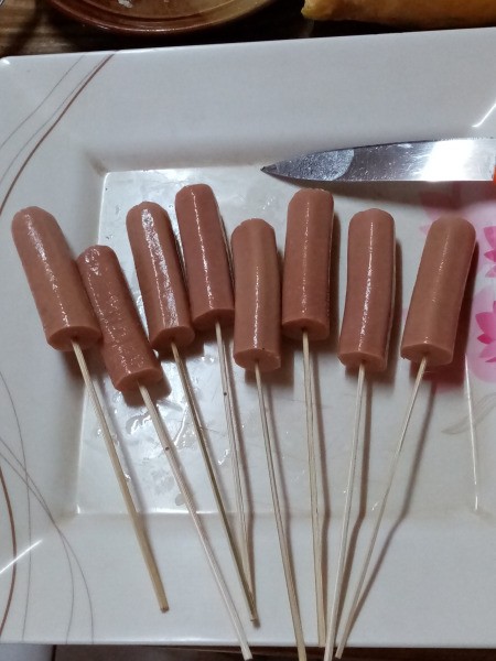 Sausage on skewers