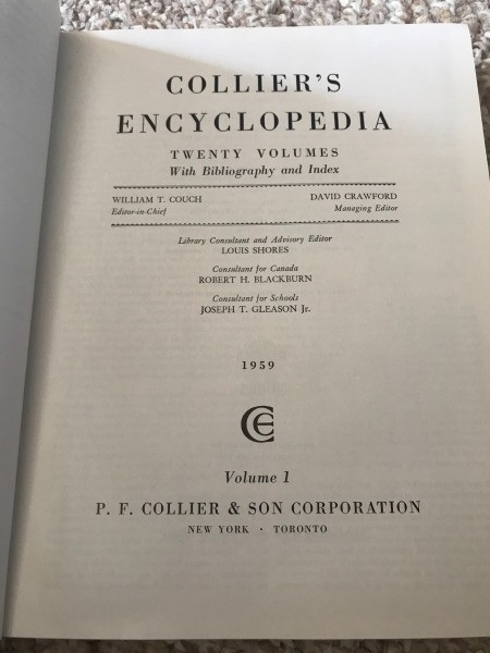 Value of Collier's Encyclopedias - cover page