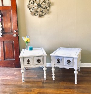 Value of Refinished Mersman Tables - tables refinished in antiqued white