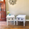 Value of Refinished Mersman Tables - tables refinished in antiqued white