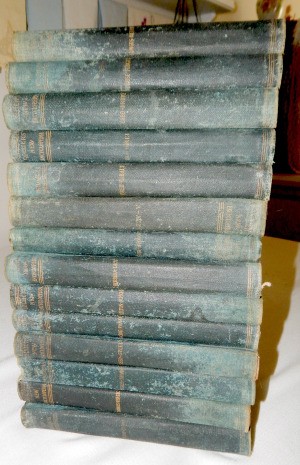 Value of 1902 Collier's Encyclopedias - stack of very worn books